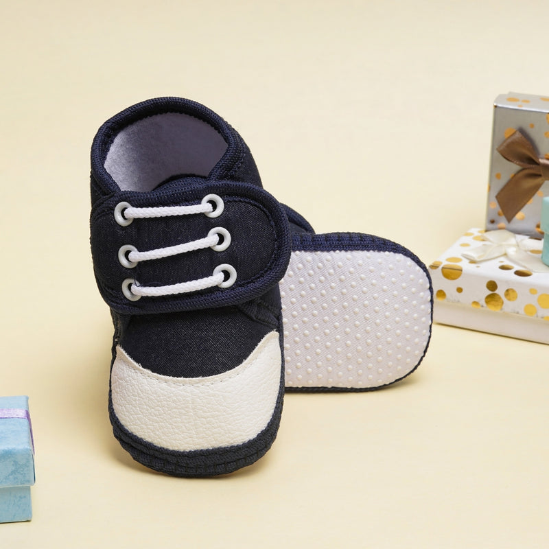 0 To 12 Months Baby Cotton Denim Booties