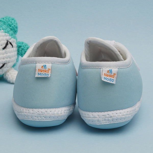 6 To 12 Months Pack Of 1 Baby Boys & Baby Girls Cotton Booties (Blue,RedWhite)-BT4780