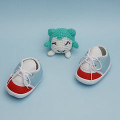 6 To 12 Months Pack Of 1 Baby Boys & Baby Girls Cotton Booties (Blue,RedWhite)-BT4780