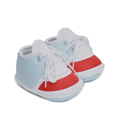 6 To 12 Months Pack Of 1 Baby Boys & Baby Girls Cotton Booties (Blue,RedWhite)-BT4780