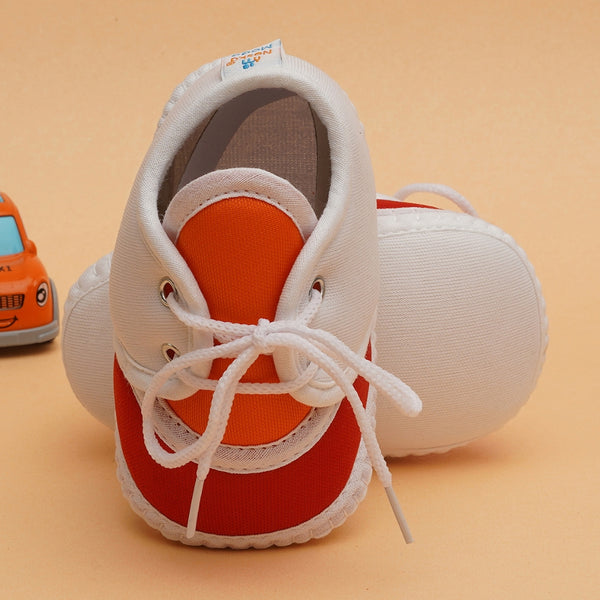 6 To 12 Months Pack Of 1 Baby Boys & Baby Girls Cotton Booties (White,Orange,Red)-BT4781