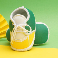 6 To 12 Months Pack Of 1 Baby Boys & Girls Cotton Booties (White,Green,Yellow)-BT4782