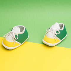 6 To 12 Months Pack Of 1 Baby Boys & Girls Cotton Booties (White,Green,Yellow)-BT4782