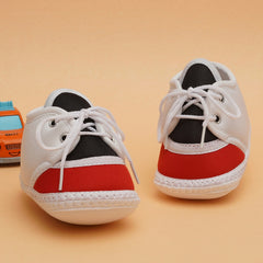 6 To 12 Months Pack Of 1 Baby Boys & Baby Girls Cotton Booties (White,Black,Red)-BT4784