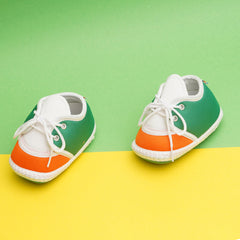 6 To 12 Months Pack Of 1 Baby Boys & Girls Cotton Booties (White,Green,Orange)-BT4785