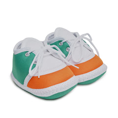 6 To 12 Months Pack Of 1 Baby Boys & Girls Cotton Booties (White,Green,Orange)-BT4785