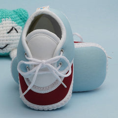 6 To 12 Months Pack Of 1 Baby Boys & Girls Cotton Booties (White,Blue,Maroon)-BT4786