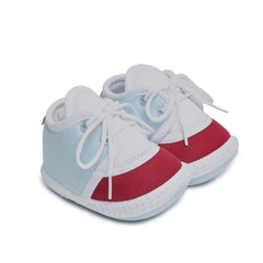 6 To 12 Months Pack Of 1 Baby Boys & Girls Cotton Booties (White,Blue,Maroon)-BT4786