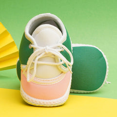 6 To 12 Months Pack Of 1 Baby Boys & Baby Girls Cotton Booties (White,Green,Pink)-BT4788