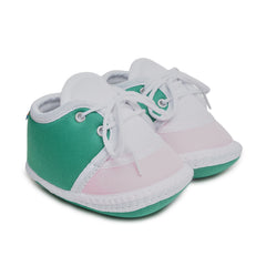 6 To 12 Months Pack Of 1 Baby Boys & Baby Girls Cotton Booties (White,Green,Pink)-BT4788