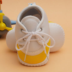 6 To 12 Months Pack Of 1 Baby Boys & Baby Girls Cotton Booties (White,Yellow)-BT4789