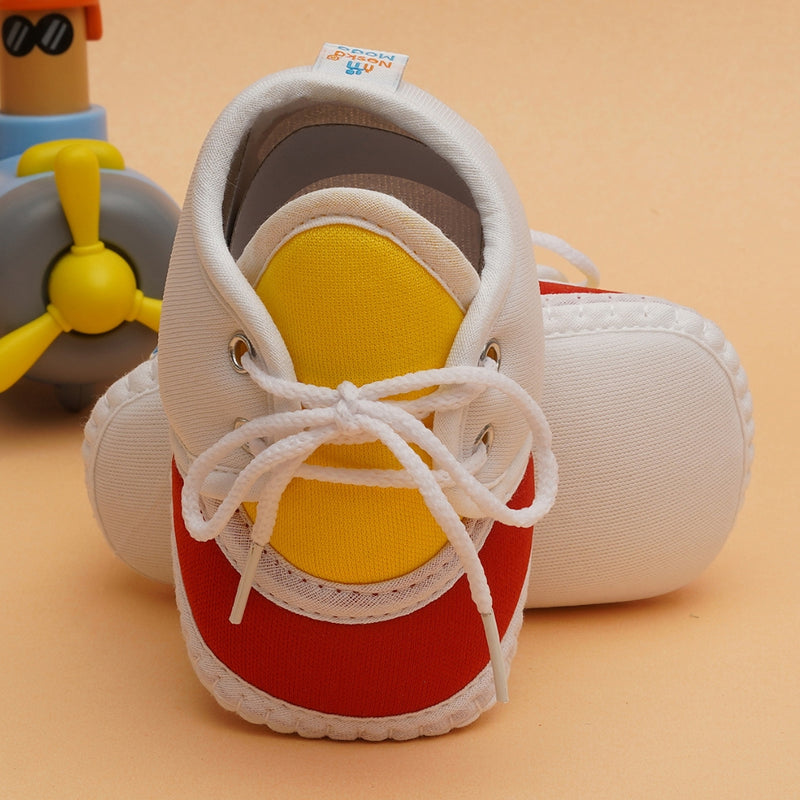 6 To 12 Months Pack Of 1 Baby Boys & Baby Girls Cotton Booties (White,Yellow,Red)-BT4792