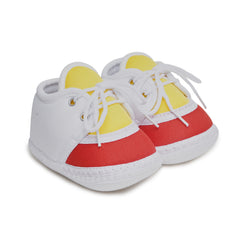 6 To 12 Months Pack Of 1 Baby Boys & Baby Girls Cotton Booties (White,Yellow,Red)-BT4792