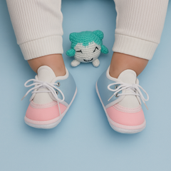 6 To 12 Months Pack Of 1 Baby Boys & Baby Girls Cotton Booties (White,Blue,Pink)-BT4793