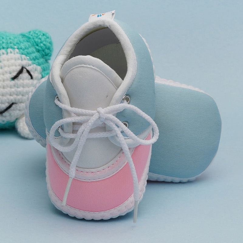 6 To 12 Months Pack Of 1 Baby Boys & Baby Girls Cotton Booties (White,Blue,Pink)-BT4793