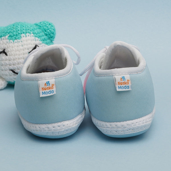6 To 12 Months Pack Of 1 Baby Boys & Baby Girls Cotton Booties (White,Blue,Pink)-BT4793