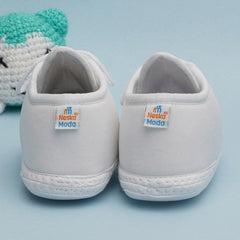 6 To 12 Months Pack Of 1 Baby Boys & Baby Girls Cotton Booties (White,Blue)-BT4794