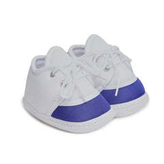 6 To 12 Months Pack Of 1 Baby Boys & Baby Girls Cotton Booties (White,Blue)-BT4794