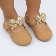 Synthetic Leather Ballerinas/Belly Sandal/Booties for Girls (Brown)-BT4795