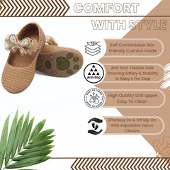 Synthetic Leather Ballerinas/Belly Sandal/Booties for Girls (Brown)-BT4795
