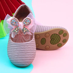 Synthetic Leather Ballerinas/Belly Sandal/Booties for Girls (Pink)-BT4798