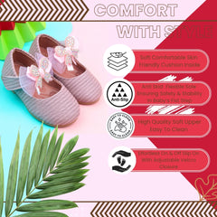 Synthetic Leather Ballerinas/Belly Sandal/Booties for Girls (Pink)-BT4798