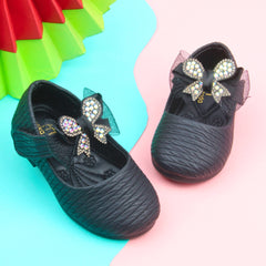 Synthetic Leather Ballerinas/Belly Sandal/Booties for Girls (Black)-BT4801