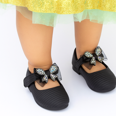 Synthetic Leather Ballerinas/Belly Sandal/Booties for Girls (Black)-BT4801