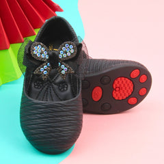 Synthetic Leather Ballerinas/Belly Sandal/Booties for Girls (Black)-BT4801