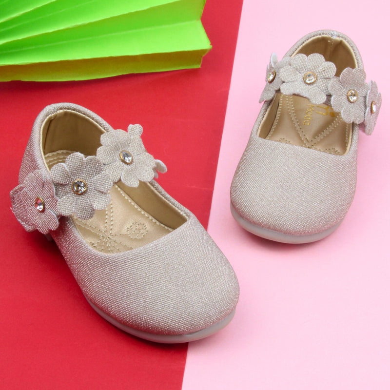 Synthetic Leather Ballerinas/Belly Sandal/Booties for Girls (Beige)-BT4804