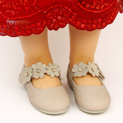 Synthetic Leather Ballerinas/Belly Sandal/Booties for Girls (Beige)-BT4804