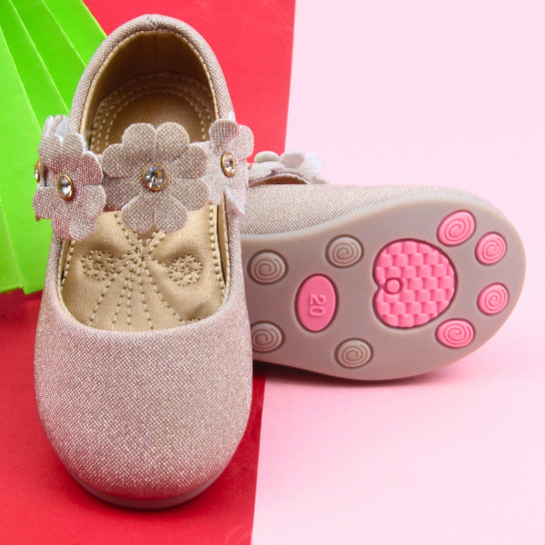 Synthetic Leather Ballerinas/Belly Sandal/Booties for Girls (Beige)-BT4804