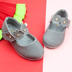 Synthetic Leather Ballerinas/Belly Sandal/Booties for Girls (Grey)-BT4807