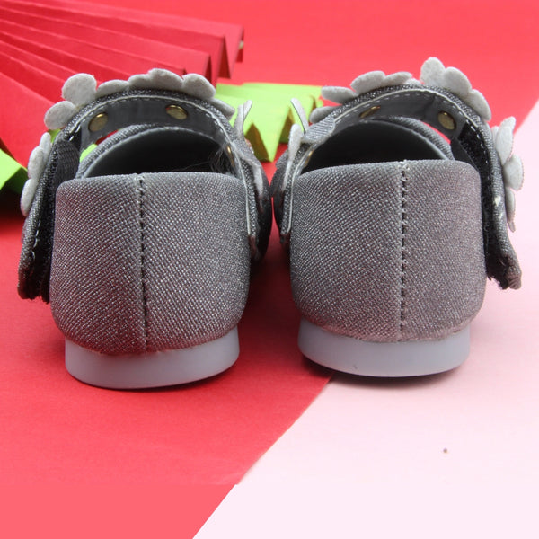 Synthetic Leather Ballerinas/Belly Sandal/Booties for Girls (Grey)-BT4807