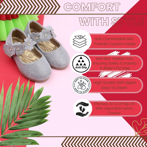 Synthetic Leather Ballerinas/Belly Sandal/Booties for Girls (Brown)-BT4810