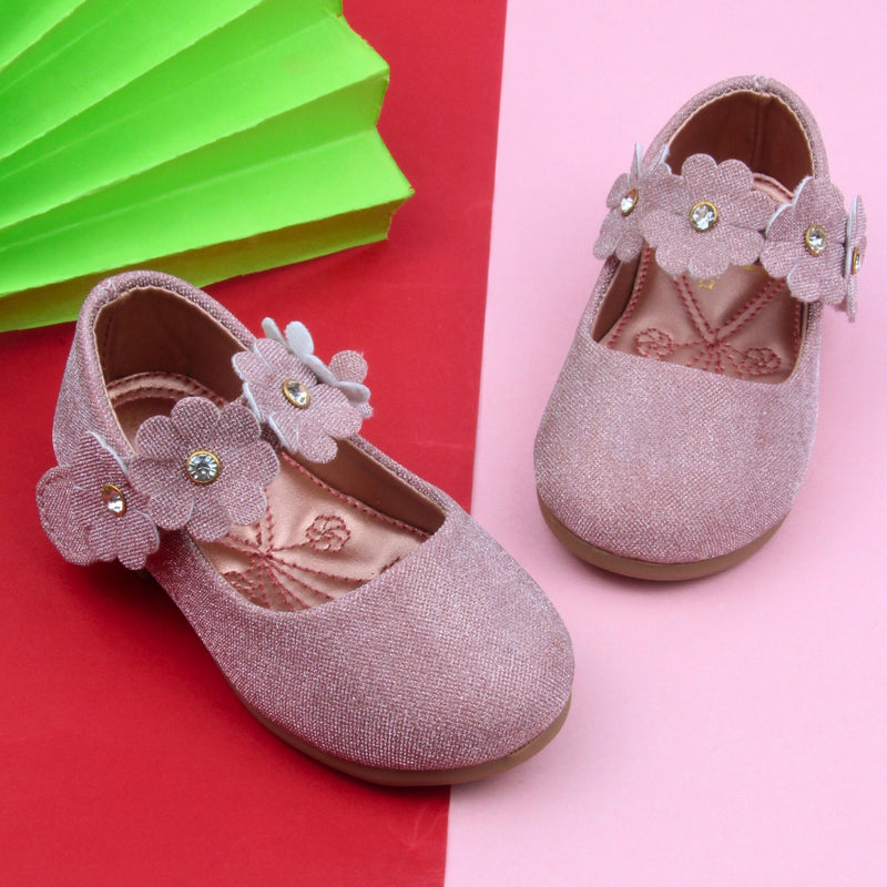 Synthetic Leather Ballerinas/Belly Sandal/Booties for Girls (Pink)-BT4816