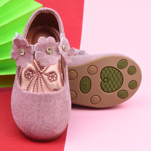 Synthetic Leather Ballerinas/Belly Sandal/Booties for Girls (Pink)-BT4816
