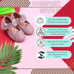 Synthetic Leather Ballerinas/Belly Sandal/Booties for Girls (Pink)-BT4816