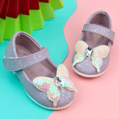 Synthetic Leather Ballerinas/Belly Booties for Girls (Purple)-BT4819