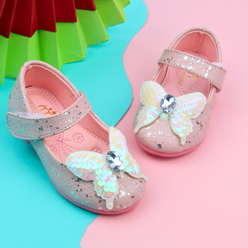Synthetic Leather Ballerinas/Belly Sandal/Booties for Girls (Pink)-BT4822