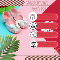 Synthetic Leather Ballerinas/Belly Sandal/Booties for Girls (Pink)-BT4822