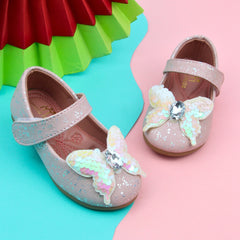 Synthetic Leather Ballerinas/Belly Sandal/Booties for Girls (Peach)-BT4825