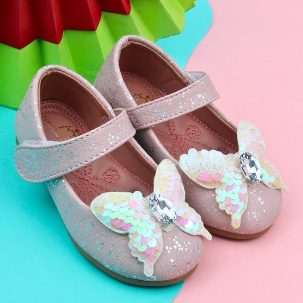 Synthetic Leather Ballerinas/Belly Sandal/Booties for Girls (Peach)-BT4825