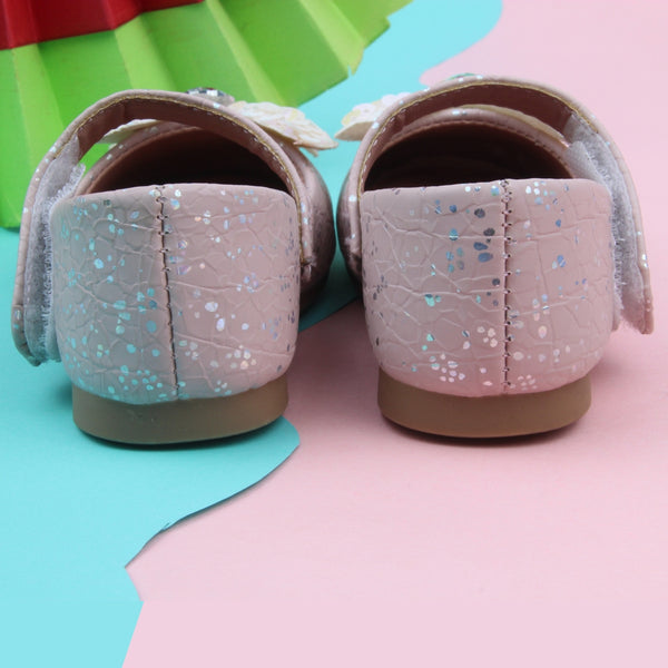 Synthetic Leather Ballerinas/Belly Sandal/Booties for Girls (Peach)-BT4825