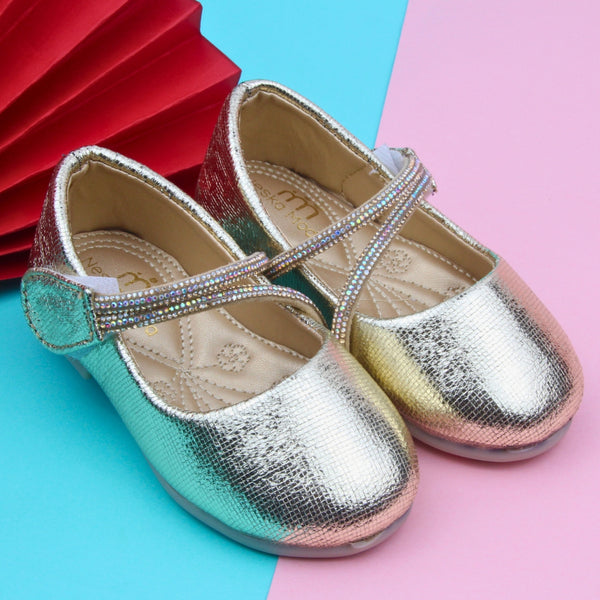 Synthetic Leather Ballerinas/Belly Sandal/Booties for Girls (Gold)-BT4828