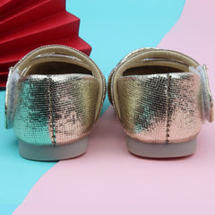 Synthetic Leather Ballerinas/Belly Sandal/Booties for Girls (Gold)-BT4828