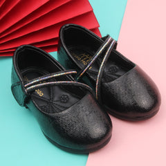 Synthetic Leather Ballerinas/Belly Sandal/Booties for Girls (Black)-BT4840