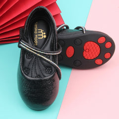 Synthetic Leather Ballerinas/Belly Sandal/Booties for Girls (Black)-BT4840