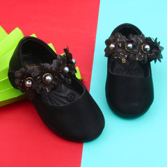 Synthetic Leather Ballerinas/Belly Sandal/Booties for Girls (Black)-BT4843