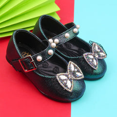 Synthetic Leather Ballerinas/Belly Sandal/Booties for Girls (Balck)-BT4846